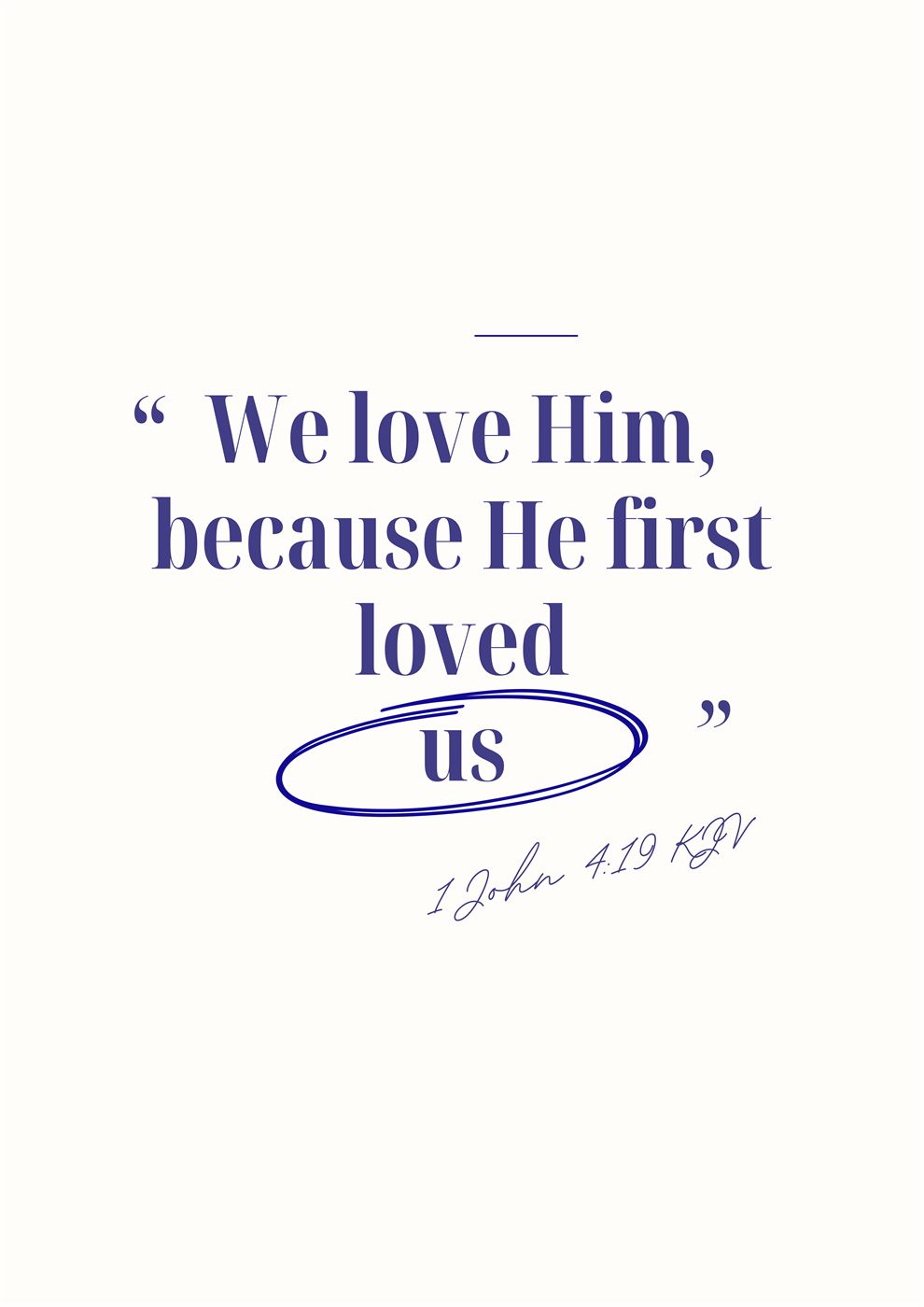 1 John 4:19 metal print