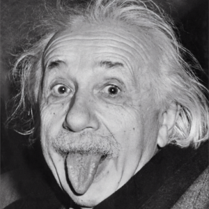 Albert Einstein sticks his tongue out (Portait)