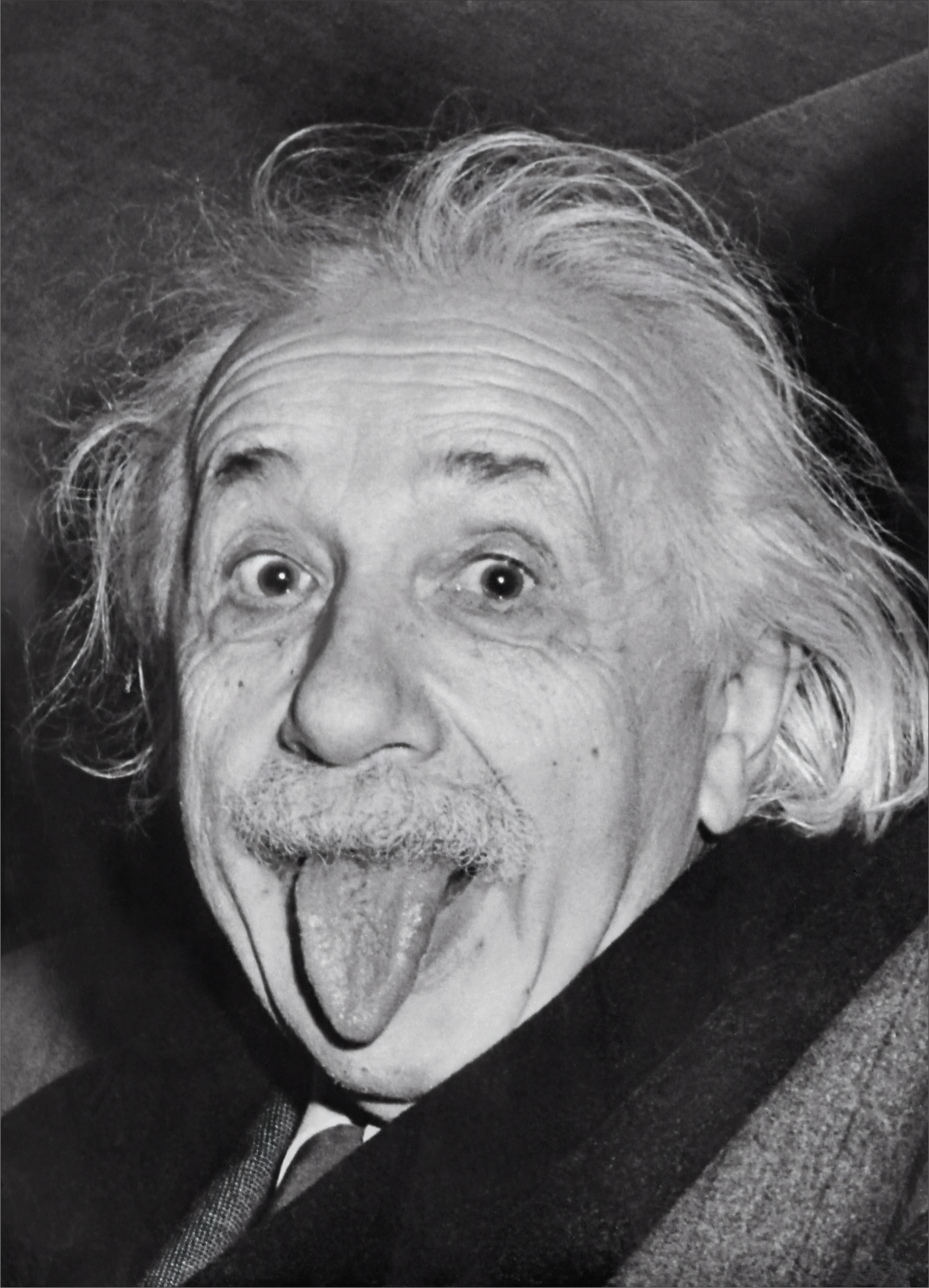 Albert Einstein sticks his tongue out (Portait)